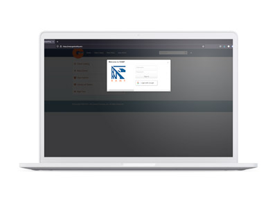 Screen showing the login screen for secure access to the Garland Roof Asset Management Programme