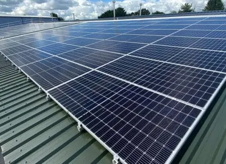 Large solar solarise PV panel array for commercial property