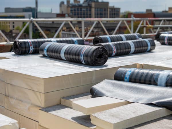 Rigid insulation on a flat roof project