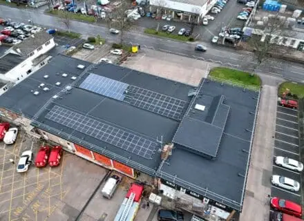 Garland UK solar PV and bituminous membrane roof refurbishment.