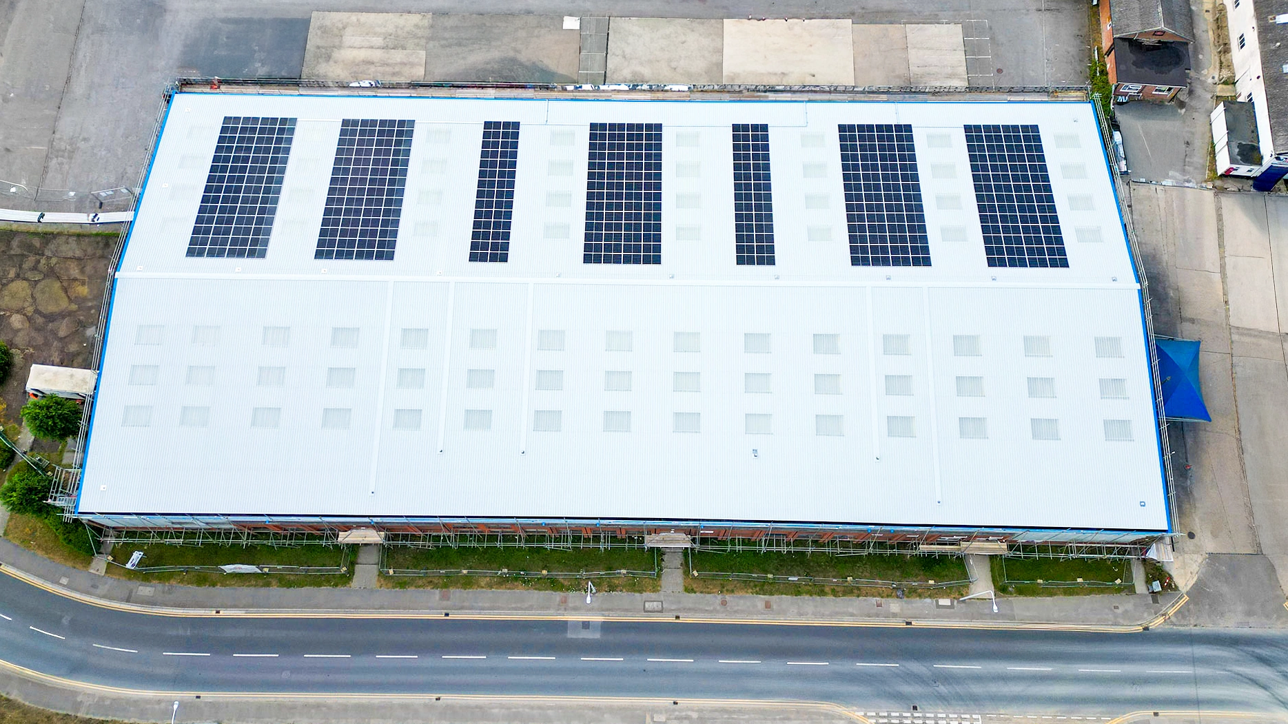 Industrial Asbestos Roof Overclad with Solar PV